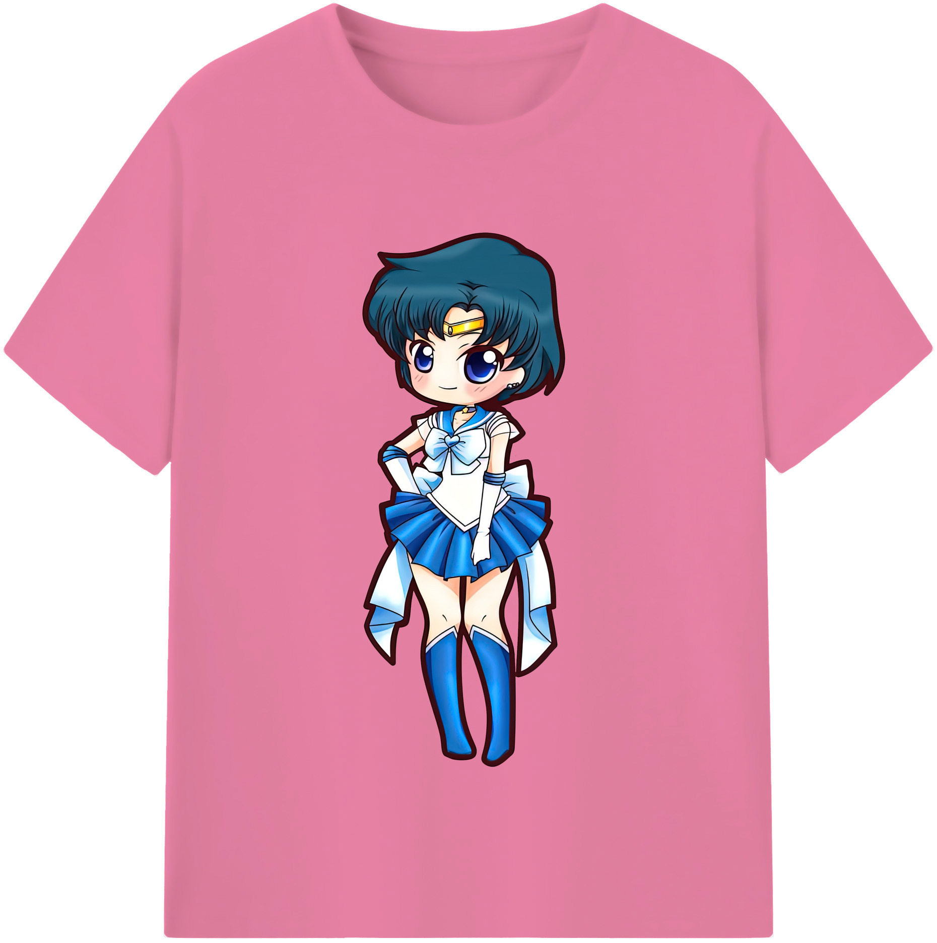 （画像用） 美少女戦士セーラームーン 水野 亜美 みずの あみ Sailor Moon Mizuno Ami 綿100％半袖Tシャツ（フロントプリント）